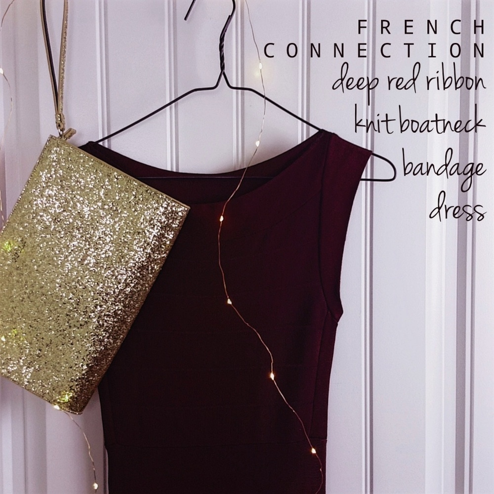 French Connection Knit Boatneck Bandage Dress